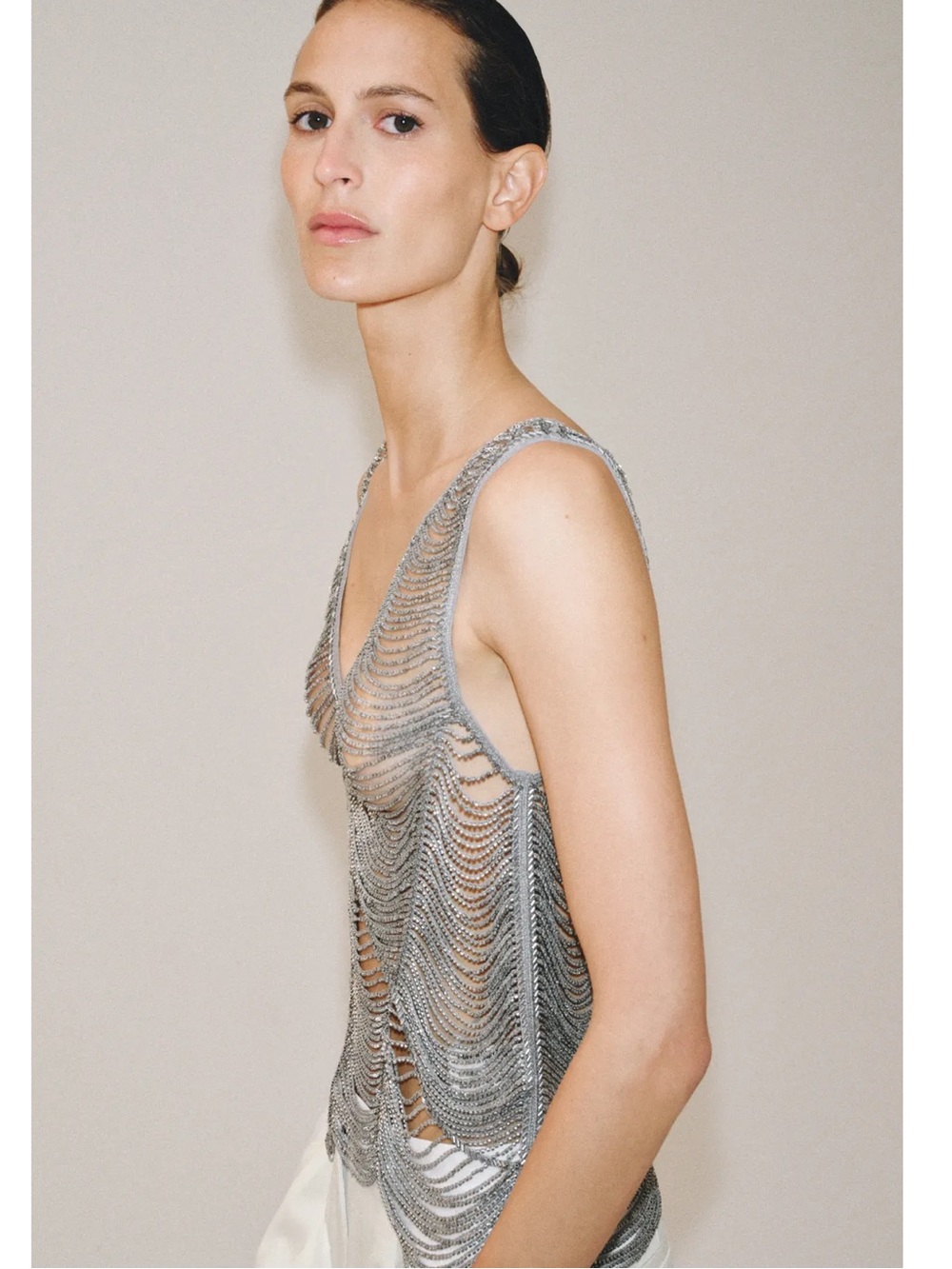 ZARA ZW COLLECTION BEADED TOP